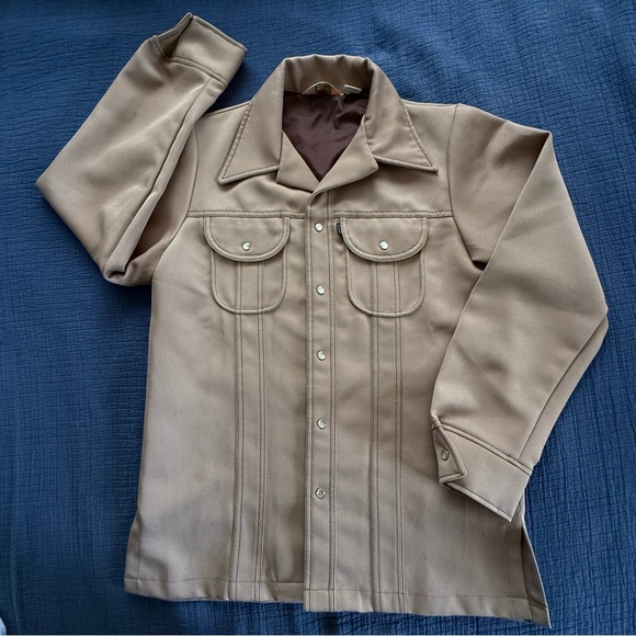 Vintage LEVI’S Panatela Tops ‘70’s Men’s Pearl Snap Leisure Suit Coat EUC M - Picture 4 of 16